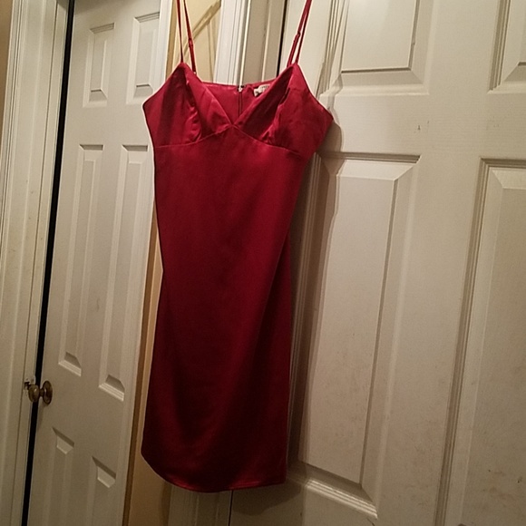 NWT Forever 21 Contemporary Red Slip/Satin Dress - Picture 2 of 4